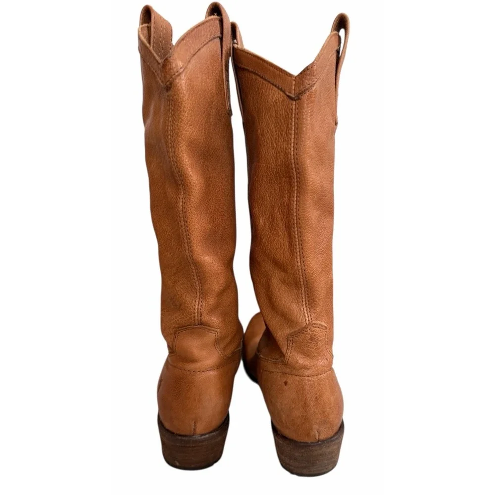 Frye Carson Mid-Calf Leather Boots Tan #77687‎ Women's Size 7.5B